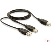 Kabel USB 2.0 Y-Kabel 2x USB 2.0 A wtyk - USB 2.0 B wtyk 1m Delock 82394