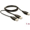 Kabel USB 2.0 Y-Kabel 2x USB 2.0 A wtyk - USB 2.0 B wtyk 1m Delock 82394
