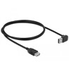Przewód USB 2.0 typ A na USB 2.0 typ A kątowy 1m czarny Delock 83464