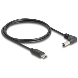 Kabel zasilający USB-C do wtyku DC 5,5 x 2,5mm męski kątowy 1,5m Delock 85399