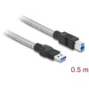 Kabel USB 3.2 typ A na męski typ B w koszulce metalowej 50cm Delock 86777