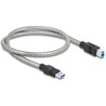 Kabel USB 3.2 typ A na męski typ B w koszulce metalowej 50cm Delock 86777