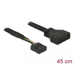 Kabel USB 3.0 wtyk 2,00 mm raster 20 pin - USB 2.0 gniazdo 2,54mm raster 8 pin 45cm Delock 83776