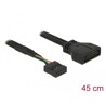 Kabel USB 3.0 wtyk 2,00 mm raster 20 pin - USB 2.0 gniazdo 2,54mm raster 8 pin 45cm Delock 83776