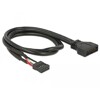 Kabel USB 3.0 wtyk 2,00 mm raster 20 pin - USB 2.0 gniazdo 2,54mm raster 8 pin 45cm Delock 83776