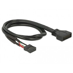 Kabel USB 3.0 wtyk 2,00 mm raster 20 pin - USB 2.0 gniazdo 2,54mm raster 8 pin 45cm Delock 83776 Kabel USB 3.0 wtyk 2,00 mm raster 20 pin - USB 2.0 gniazdo 2,54mm raster 8 pin 45cm Delock 83776