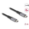 Kabel USB 40Gbps USB-C męsko-męski PD 3.1 240W 2m szary metalowy Delock 81192