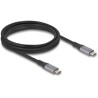 Kabel USB 40Gbps USB-C męsko-męski PD 3.1 240W 2m szary metalowy Delock 81192