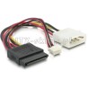 Kabel zasilający Molex męski - SATA żeński + 4pin power 5V 12cm