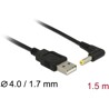Kabel zasilania USB - DC 4,0 x 1,7 mm męski 90° 1,5m Delock 85544