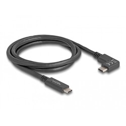 Kabel USB 10Gbps USB-C męski na USB-C męski kątowy w lewo / w prawo 1m 4K PD 60W z Delock 80037