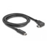 Kabel USB 10Gbps USB-C męski na USB-C męski kątowy w lewo / w prawo 1m 4K PD 60W z Delock 80037