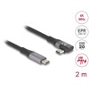 Kabel USB 20Gbps kątowy w lewo / w prawo USB PD 3.1 240W 2m Delock 81132