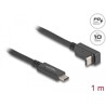 Kabel USB 10Gbps USB-C męski na USB-C męski kątowy w górę / w dół 1m 4K PD 60W z Delock 80034