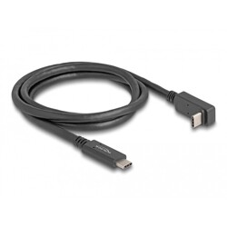Kabel USB 10Gbps USB-C męski na USB-C męski kątowy w górę / w dół 1m 4K PD 60W z Delock 80034