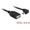 Kabel USB 2.0 mini B wtyk 90° kątowy - USB 2.0 A gniazdo OTG 50cm Delock 83356