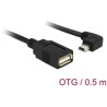 Kabel USB 2.0 mini B wtyk 90° kątowy - USB 2.0 A gniazdo OTG 50cm Delock 83356