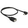 Kabel USB 2.0 mini B wtyk 90° kątowy - USB 2.0 A gniazdo OTG 50cm Delock 83356