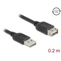 Przedłużacz USB 2.0 EASY USB typ A męski na EASY USB typ A żeński 20cm Delock 81510