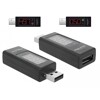 Adapter USB 2.0 A męskie - A żeński ze wskaźnikiem LED z odczytem napięcia i natężenia Delock 65569