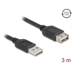 Przedłużacz USB 2.0 EASY USB typ A męski na EASY USB typ A żeński 3m Delock 81514