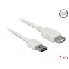 Przedłużacz USB 2.0 typ A na USB 2.0 typ A żeński biały 1m Delock 85199
