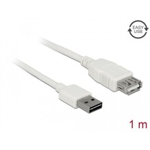 Przedłużacz USB 2.0 typ A na USB 2.0 typ A żeński biały 1m Delock 85199