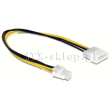Kabel zasilający Molex - P4 męski-męski 30 cm