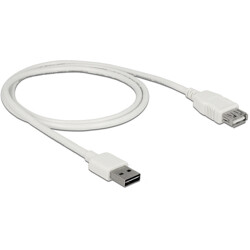 Przedłużacz USB 2.0 typ A na USB 2.0 typ A żeński biały 1m Delock 85199