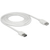 Przedłużacz USB 2.0 typ A na USB 2.0 typ A żeński biały 3m Delock 85201