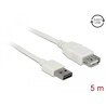 Przedłużacz USB 2.0 typ A na USB 2.0 typ A żeński biały 5m Delock 85202