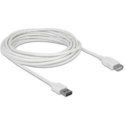 Przedłużacz USB 2.0 typ A na USB 2.0 typ A żeński biały 5m Delock 85202 Przedłużacz USB 2.0 typ A na USB 2.0 typ A żeński biały 5m Delock 85202