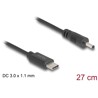 Kabel zasilający USB-C do wtyku DC 3,0 x 1,1mm męski 27cm Delock 85403