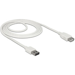Przedłużacz USB 2.0 typ A na USB 2.0 typ A żeński biały 2m Delock 85200