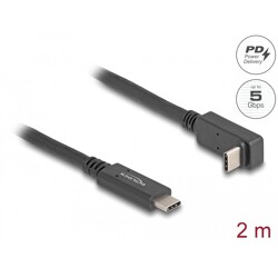 Kabel USB 5Gbps USB-C męski na USB-C męski kątowy w górę / w dół 2m 4K PD 60W z Delock 80035