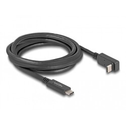 Kabel USB 5Gbps USB-C męski na USB-C męski kątowy w górę / w dół 2m 4K PD 60W z Delock 80035