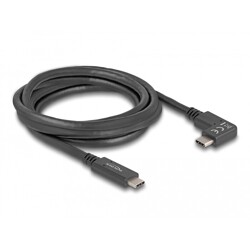 Kabel USB 5Gbps USB-C męski na USB-C męski kątowy w lewo / w prawo 2m 4K PD 60W z Delock 80038