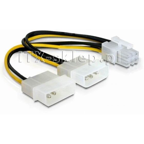 Kabel rozdzielacz zasilania 2xMolex - 1xPCI Express 6PIN