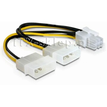 Kabel rozdzielacz zasilania 2xMolex - 1xPCI Express 6PIN