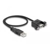 Przewód USB 2.0 typ A wtyk męski - USB 2.0 typ A wtyk żeński do zabudowy panel. 50cm Delock 85461