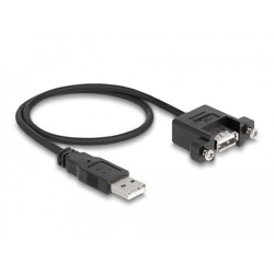 Przewód USB 2.0 typ A wtyk męski - USB 2.0 typ A wtyk żeński do zabudowy panel. 50cm Delock 85461 Przewód USB 2.0 typ A wtyk męski - USB 2.0 typ A wtyk żeński do zabudowy panel. 50cm Delock 85461