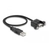 Przewód USB 2.0 typ A wtyk męski - USB 2.0 typ A wtyk żeński do zabudowy panel. 50cm Delock 85461