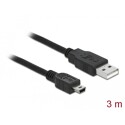 Kabel USB 2.0 A wtyk - USB 2.0 mini-B wtyk 3m czarny Delock 82311