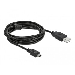 Kabel USB 2.0 A wtyk - USB 2.0 mini-B wtyk 3m czarny Delock 82311 Kabel USB 2.0 A wtyk - USB 2.0 mini-B wtyk 3m czarny Delock 82311