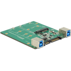 Konwerter SATA / USB 3.1 typ B wtyk żeński - gniazdo M.2 / mSATA Delock 62732