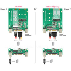 Konwerter SATA / USB 3.1 typ B wtyk żeński - gniazdo M.2 / mSATA Delock 62732