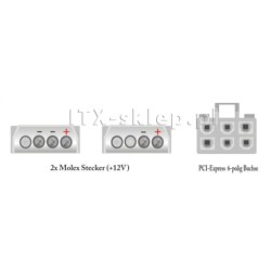 Kabel rozdzielacz zasilania 2xMolex - 1xPCI Express 6PIN