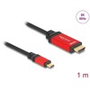 Kabel USB-C do HDMI - DP Alt Mode - 8K 60Hz z funkcją HDR 1m czerwony Delock 80095