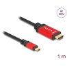Kabel USB-C do HDMI - DP Alt Mode - 8K 60Hz z funkcją HDR 1m czerwony Delock 80095