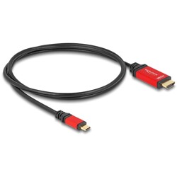Kabel USB-C do HDMI - DP Alt Mode - 8K 60Hz z funkcją HDR 1m czerwony Delock 80095